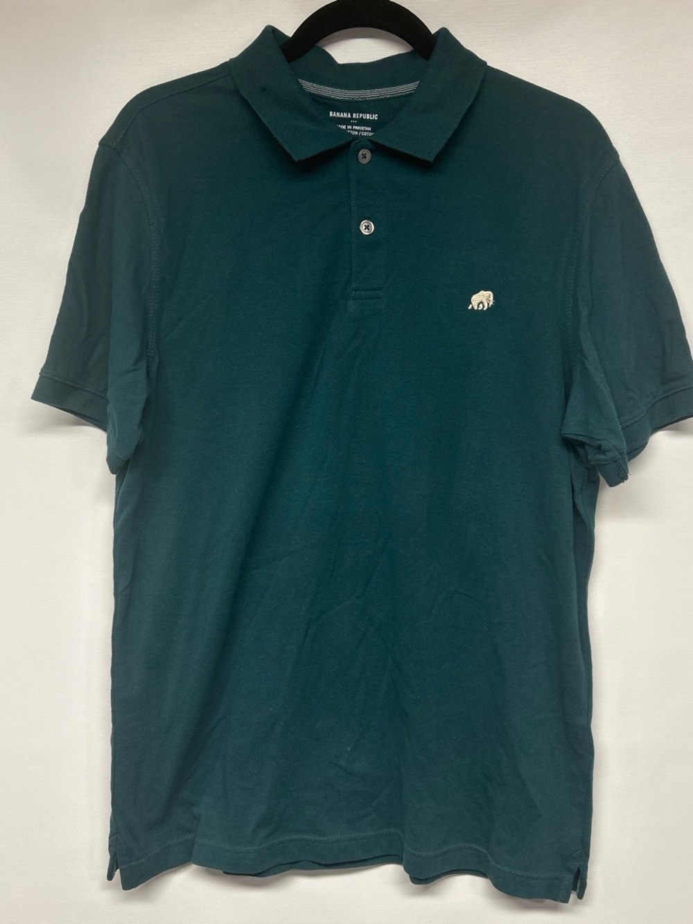 Banana Republic Men's Dark Teal Polo with Contrast Elephant Logo